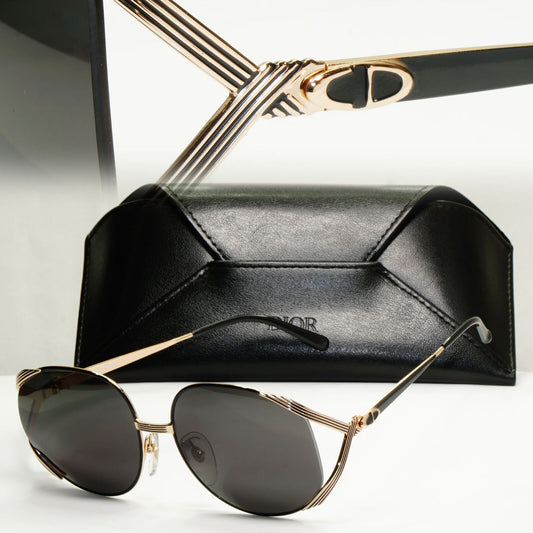 Dior 1990s Vintage Sunglasses Austria Gold Black Retro Square 2387 49 251122