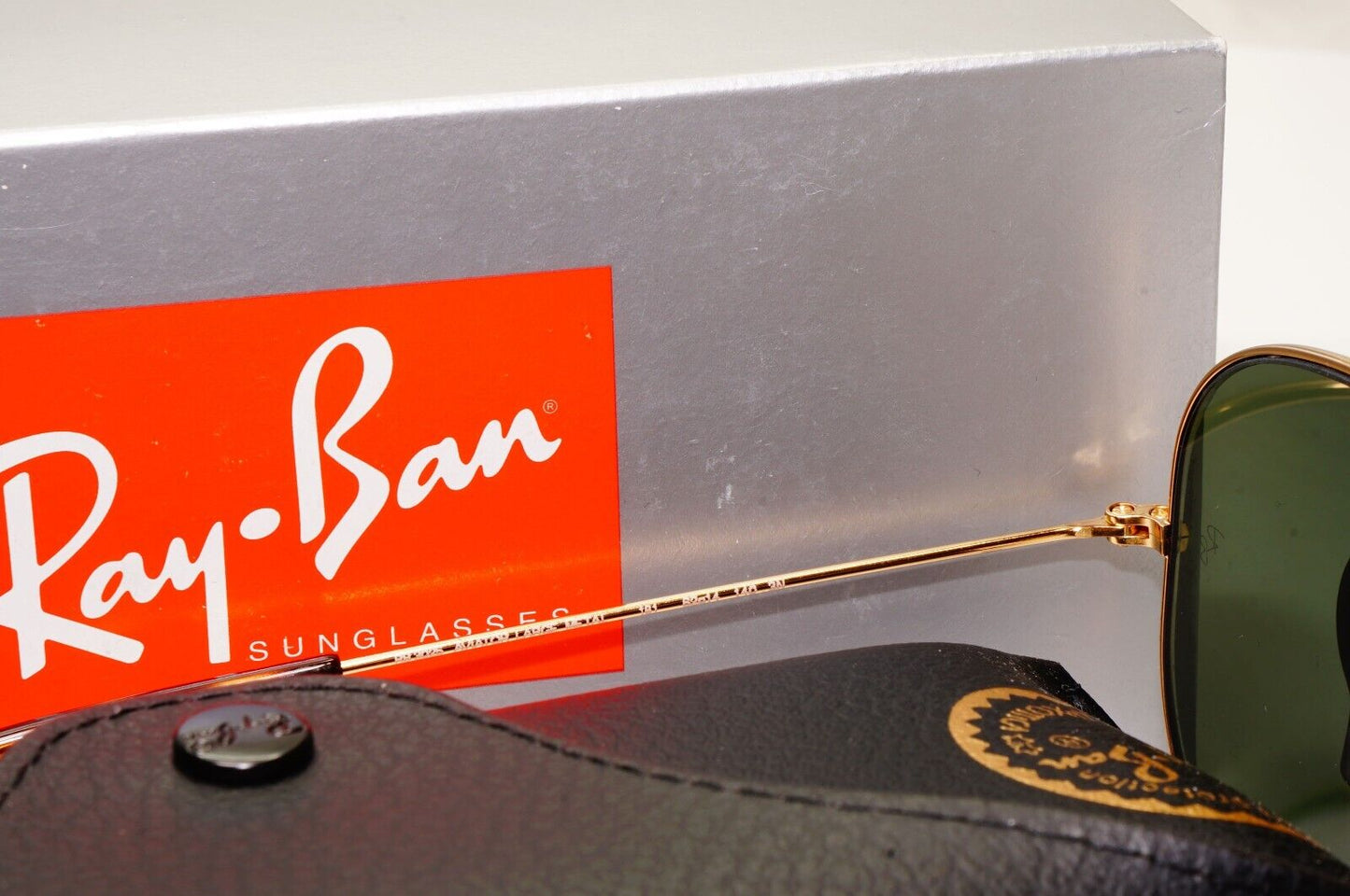 Ray-Ban Sunglasses Aviator Gold Arista Green G15 Large Metal RB 3025 181 62mm
