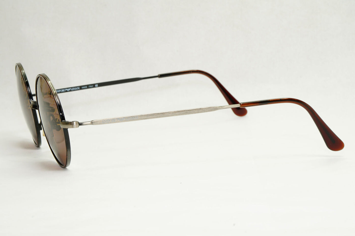 Emporio Armani 1997 Vintage Sunglasses Round Lens Print Brown 025-S 847 130124