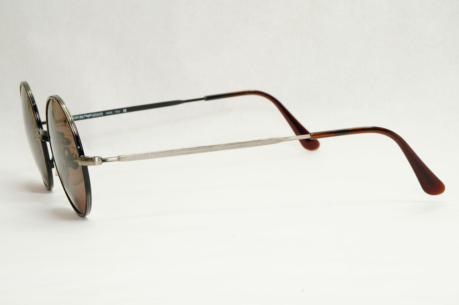 Emporio Armani 1997 Vintage Sunglasses Round Lens Print Brown 025-S 847 130124