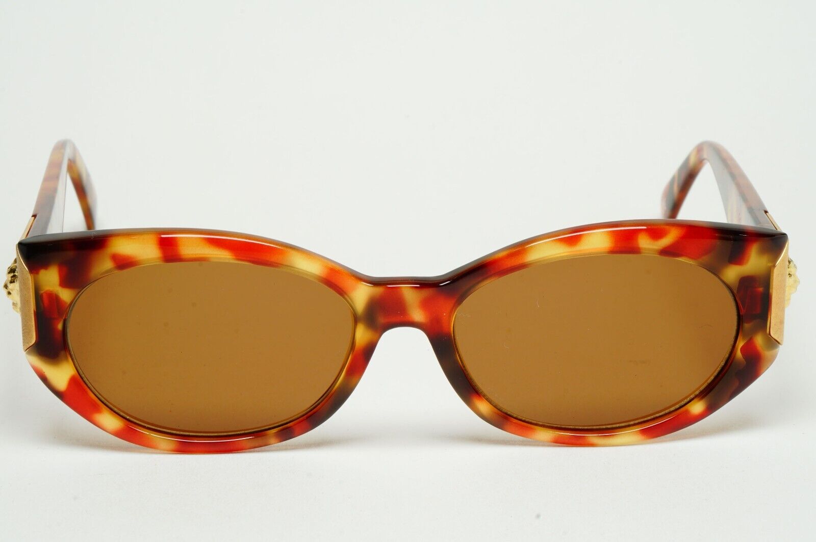 Versus Sunglasses 1996 by Gianni Versace Vintage Gold Lion Brown MOD E06 COL 197