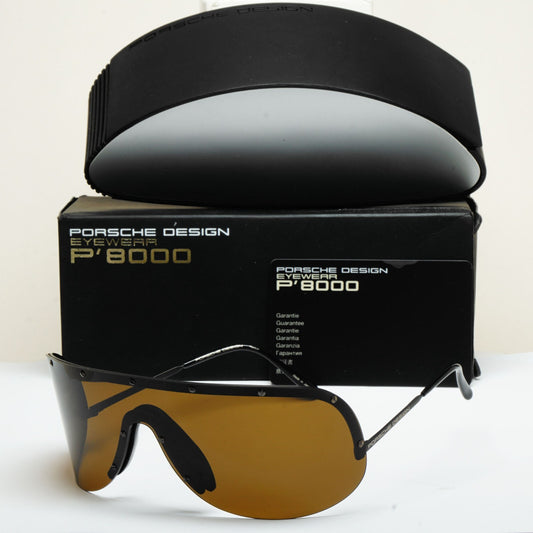 Porsche Design Sunglasses Titanium Brown Black P8000 Series Shield Visor P8479 C