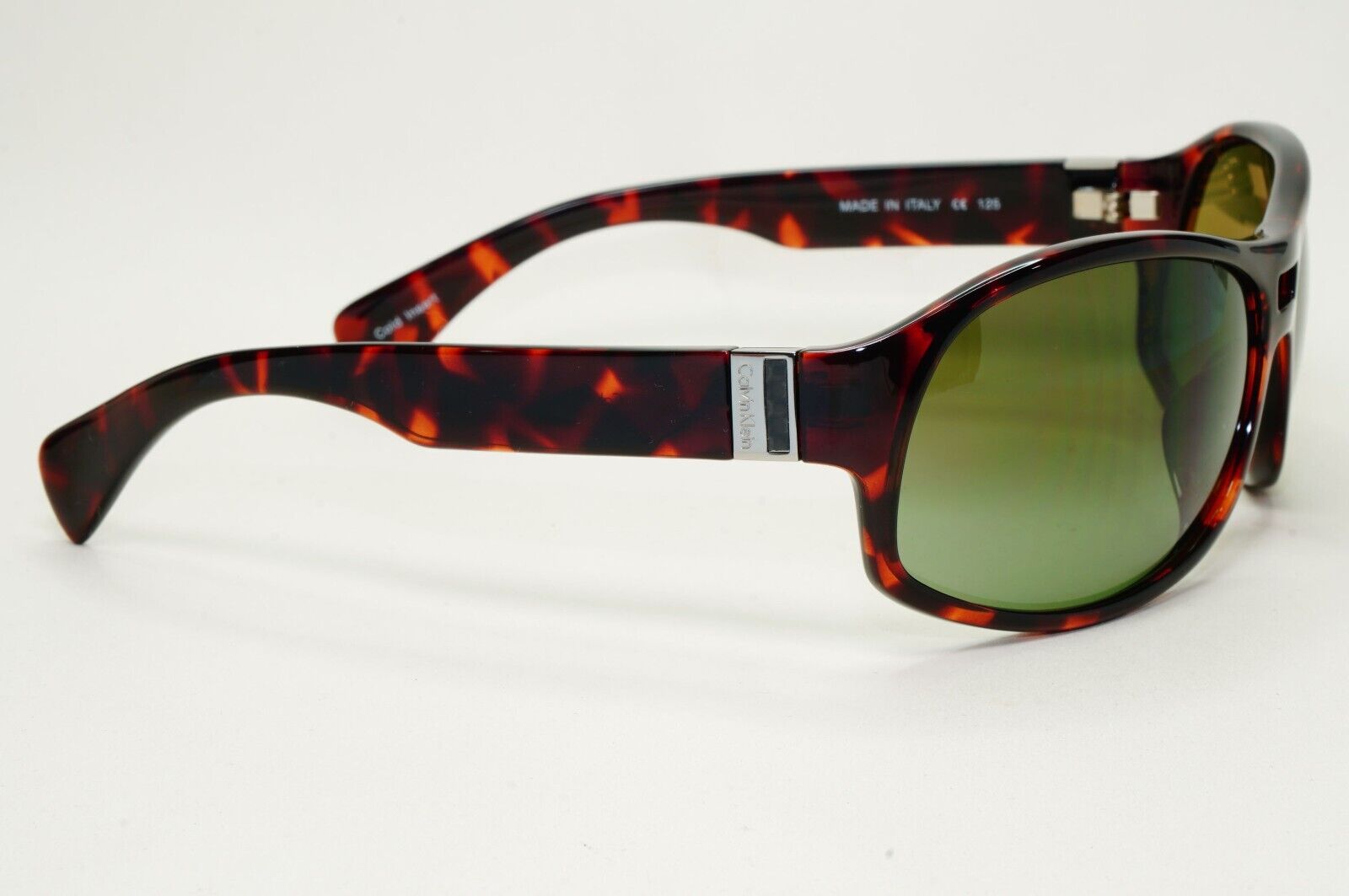 Calvin Klein Sunglasses 2005 Vintage Brown Tortoise Green Wrap 849S 068 121124