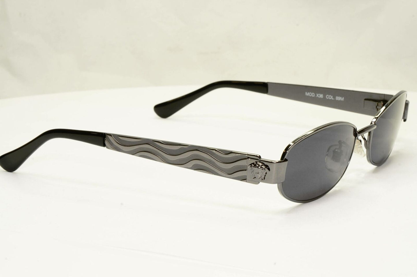 Gianni Versace 1996 Vintage Gunmetal Medusa Metal Sunglasses MOD X36 COL 89M