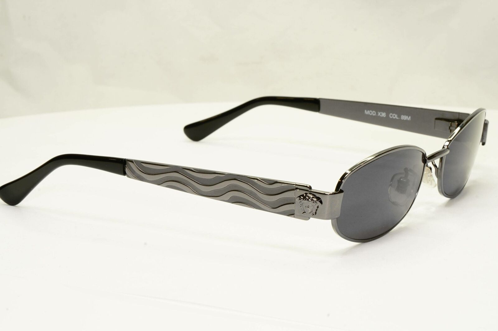 Gianni Versace 1996 Vintage Gunmetal Medusa Metal Sunglasses MOD X36 COL 89M