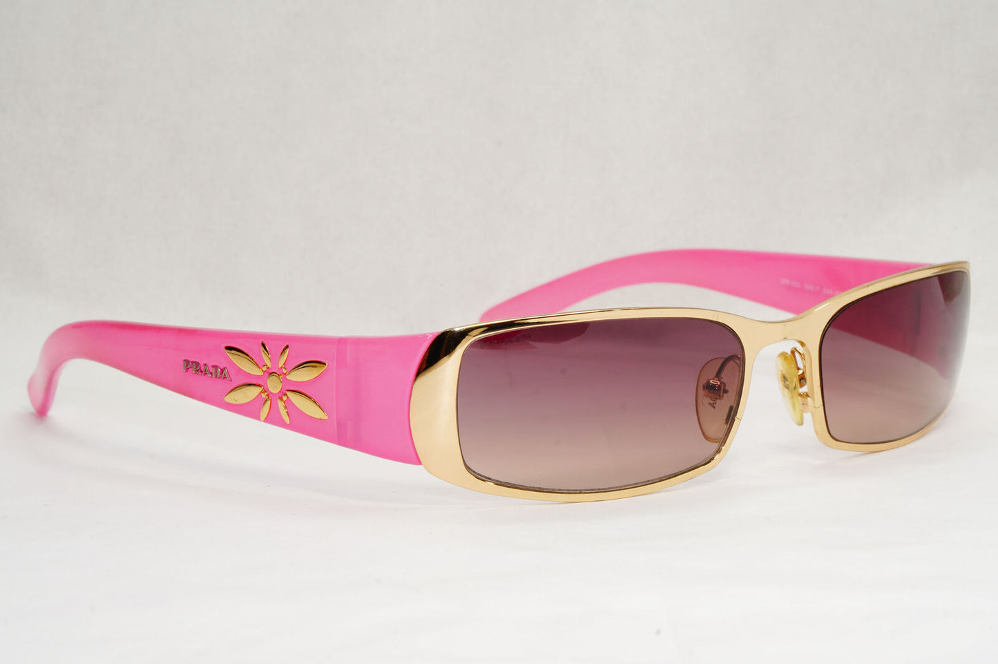 Prada Sunglasses 2006 Vintage Pink Gold Rectangle PR55GS SPR 55G 5AK-6S1 180124