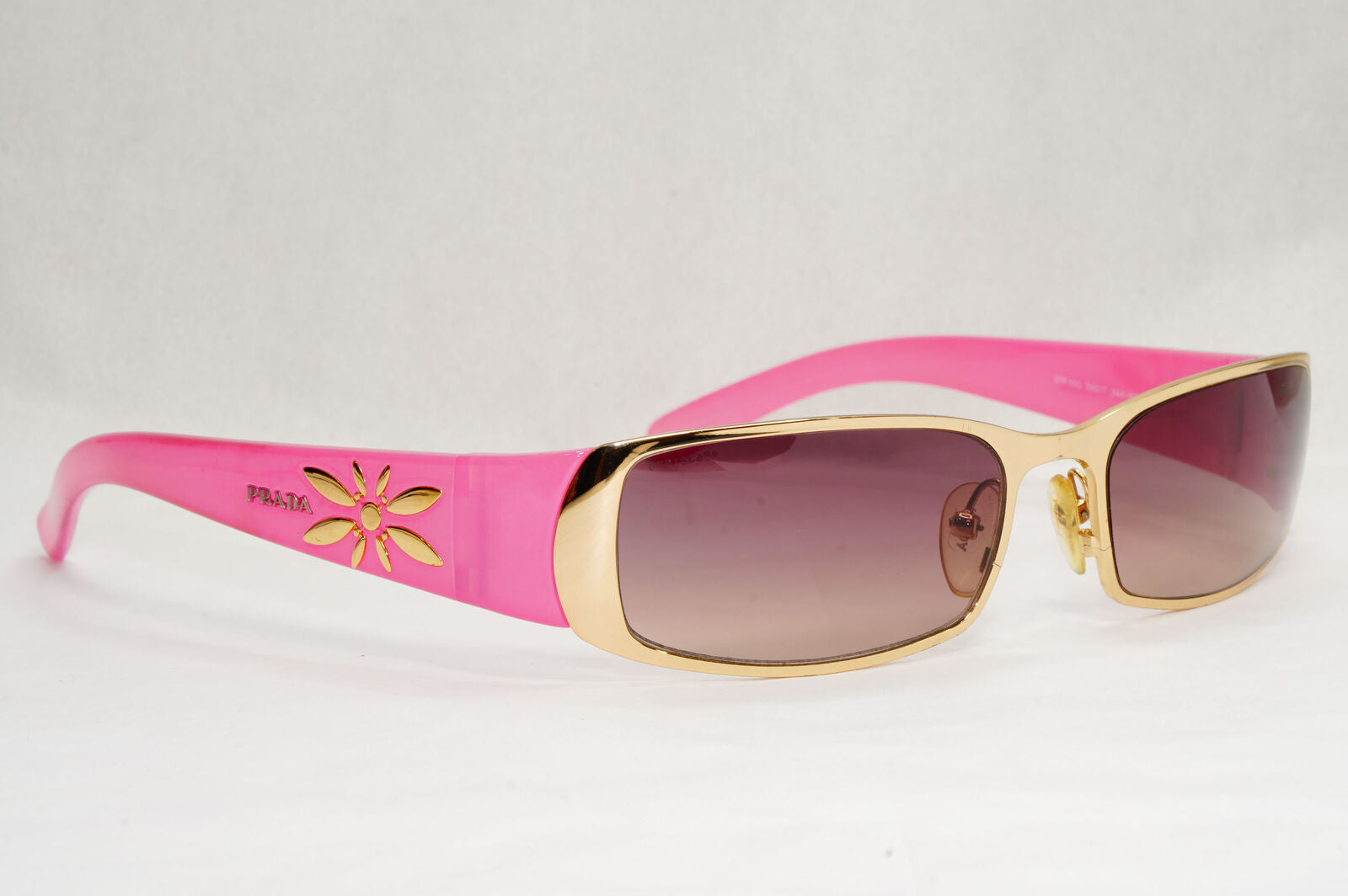 Prada Sunglasses 2006 Vintage Pink Gold Rectangle PR55GS SPR 55G 5AK-6S1 180124