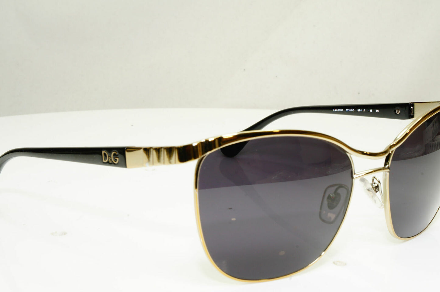 Dolce & Gabbana Black Gold Sunglasses Square Metal Shiny D&G 6088 1116/8G 310122