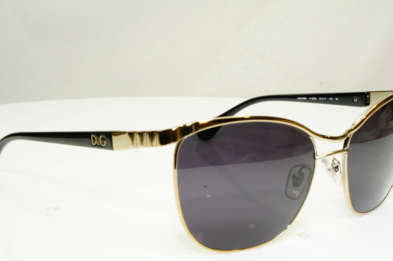 Dolce & Gabbana Black Gold Sunglasses Square Metal Shiny D&G 6088 1116/8G 310122