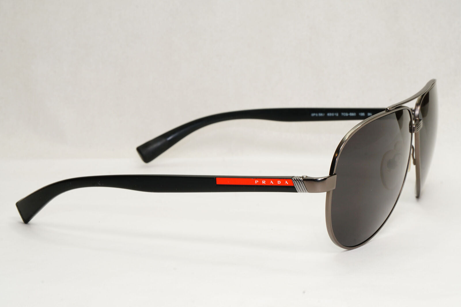 Prada Sunglasses Black Pilot Gunmetal Grey PS58US SPS 58U 7CQ-5S0 63mm 140124
