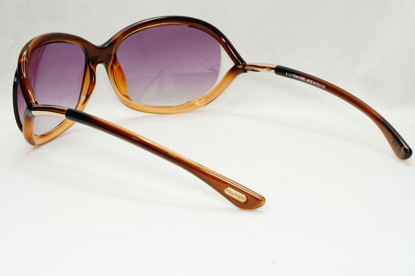 Tom Ford Sunglasses Jennifer Brown Gold Violet Gradient Wrap FT0008 TF8 50F