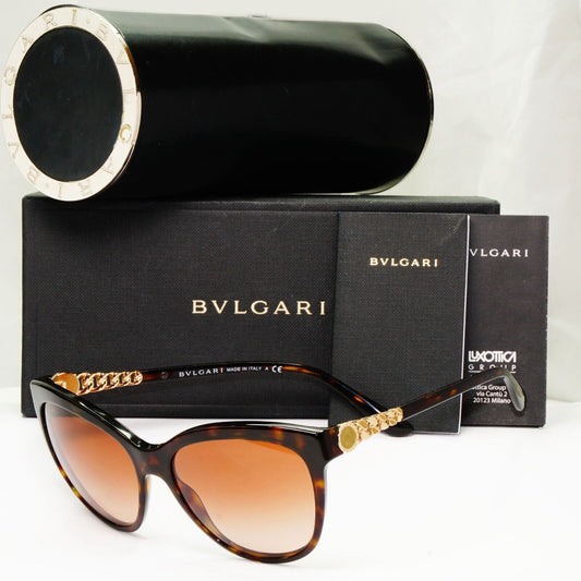 Bvlgari Gold Chain Sunglasses Brown Gradient Tortoiseshell 8158 504/13 28534