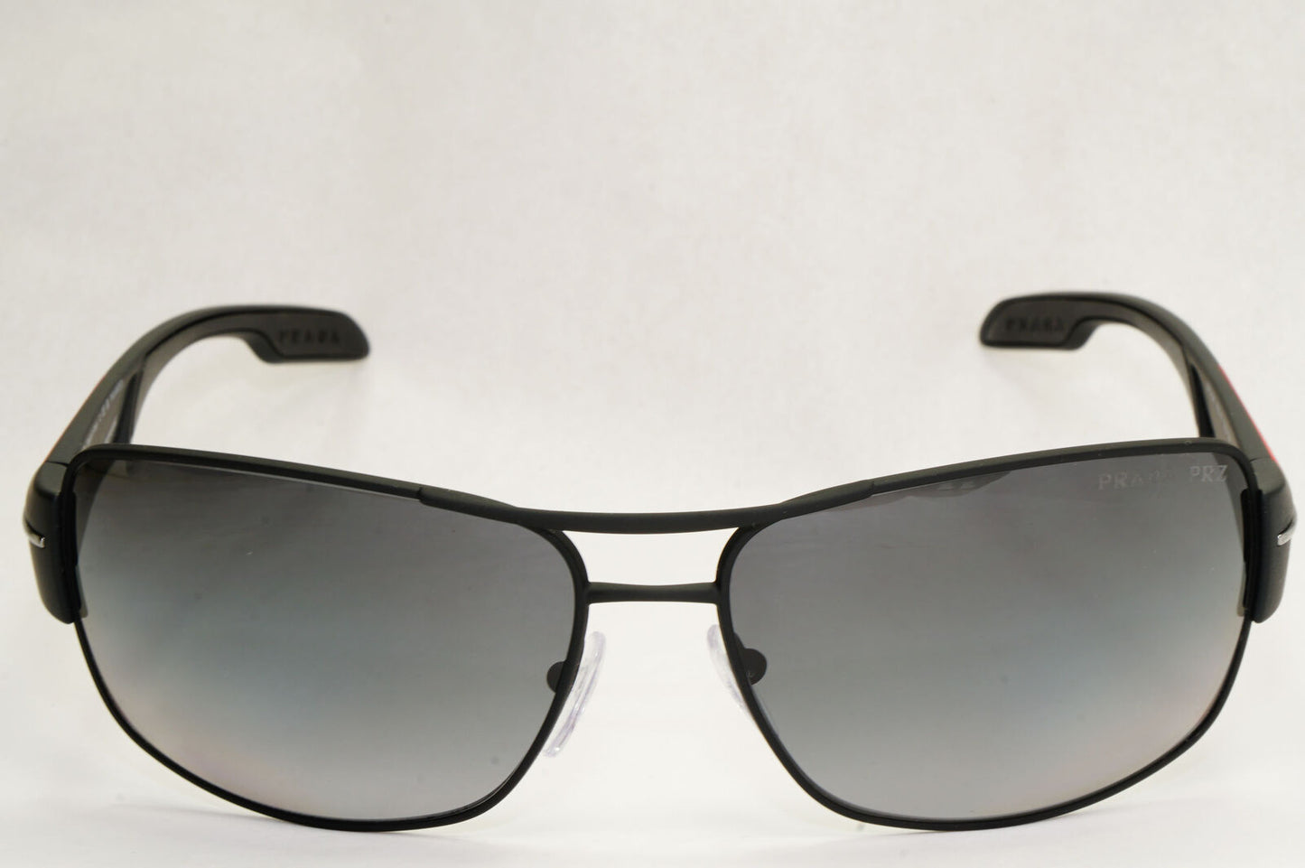 Prada Sunglasses Polarised Black Grey Gradient Wrap Rossa PS53NS SPS 53N DG0-5W1