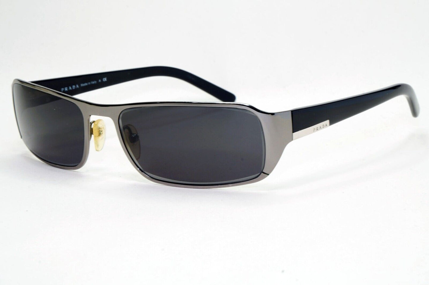 Prada Sunglasses 2006 Gunmetal Black Rectangle PR52FS SPR 52F 5AV-1A1 081024