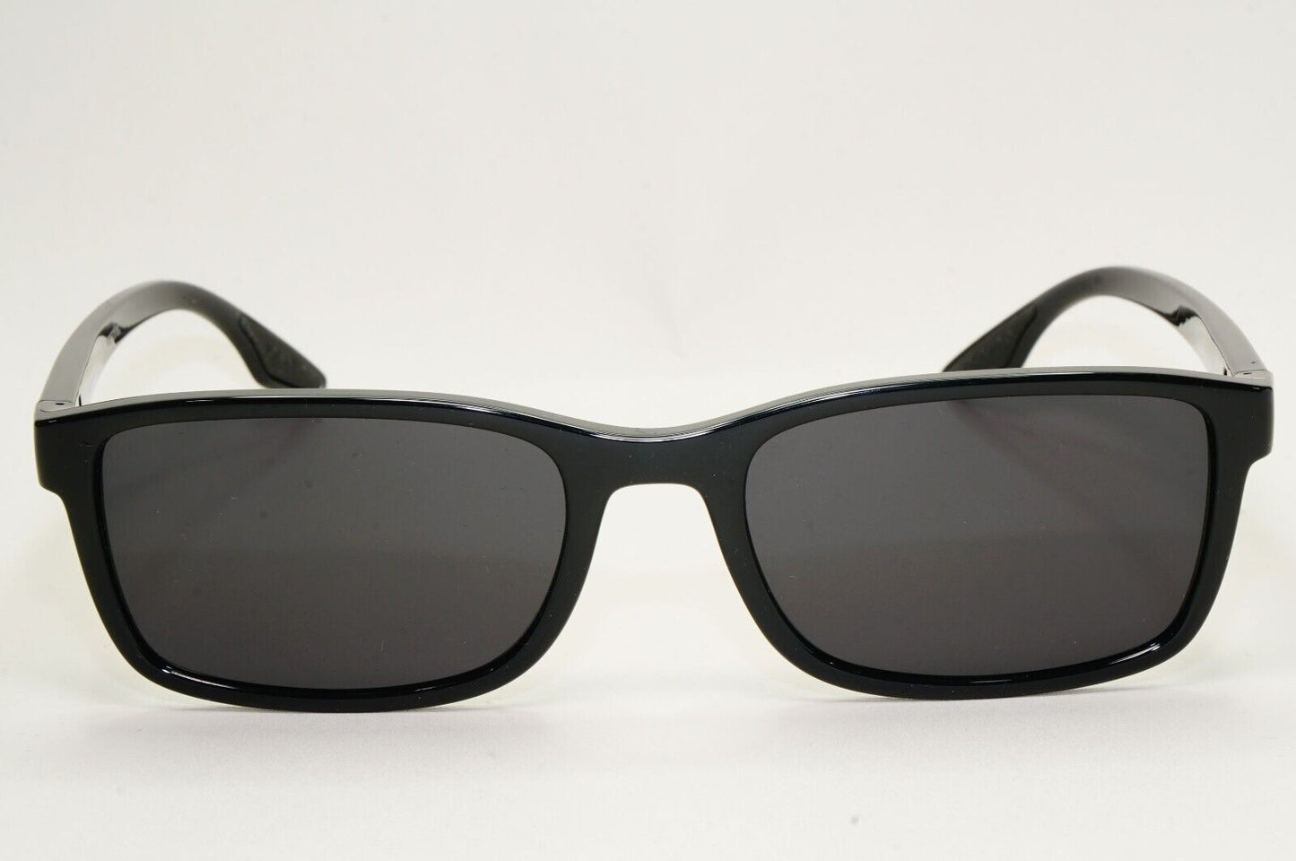 Prada Sunglasses Black Glossy Square Red Linea Rossa PS09OV VPS 09O 1AB-1O1 55mm