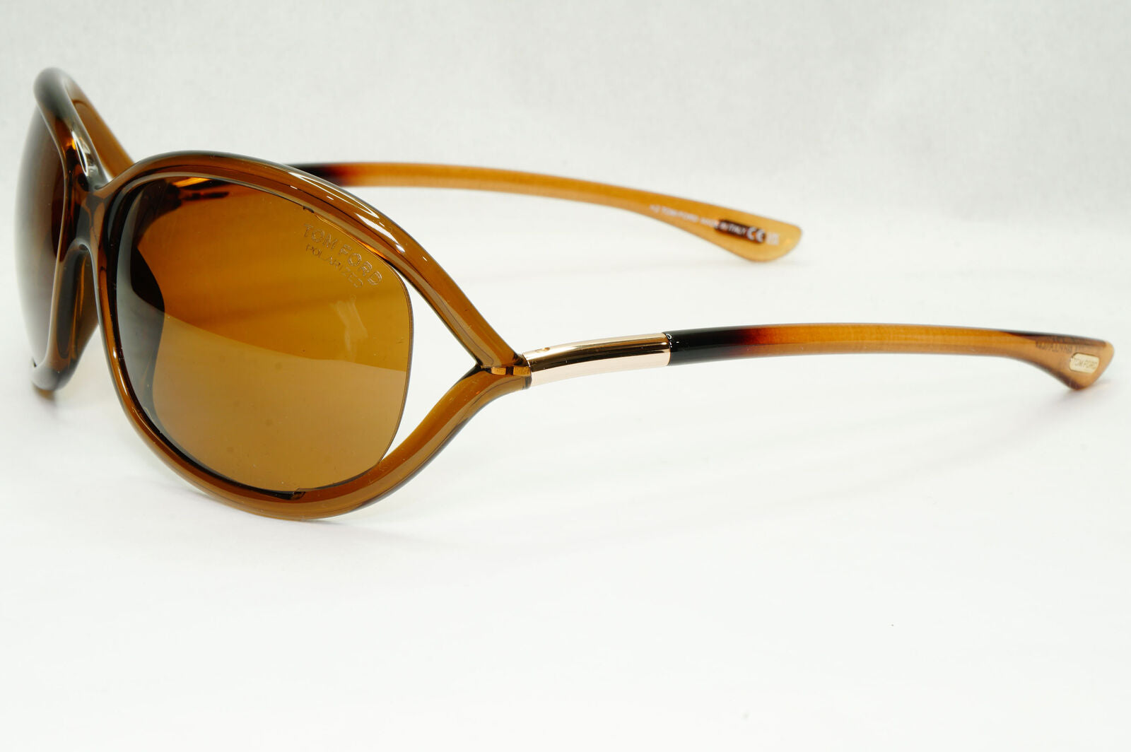 Tom Ford Sunglasses Jennifer Polarized Brown Gold Wrap Designer FT0008 TF8 48H