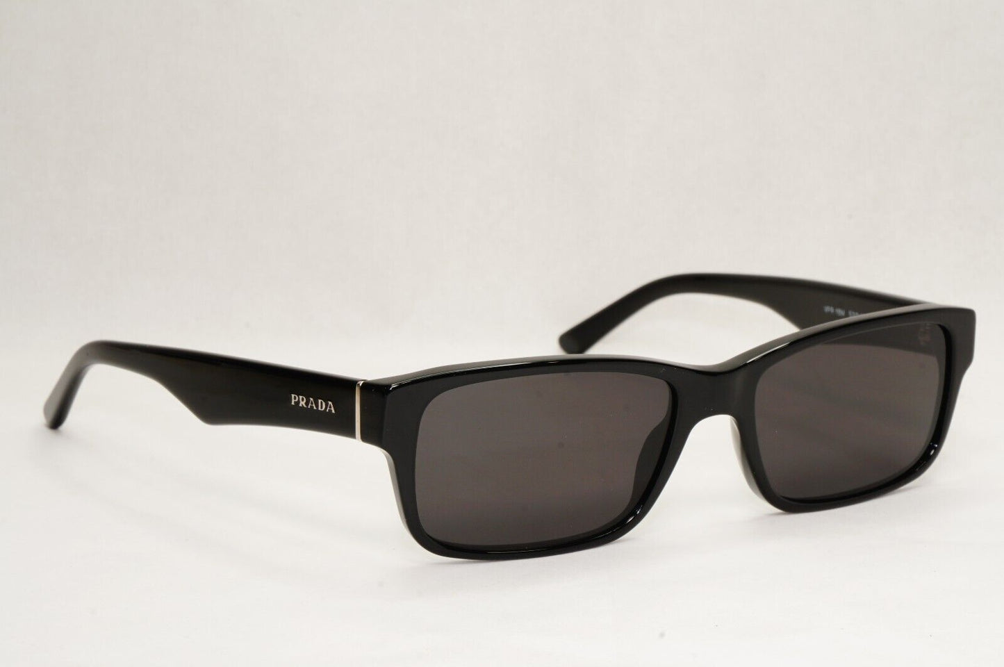 Prada Sunglasses Black Glossy Rectangle Square PR16MV VPR 16M 1AB-1O1 53mm