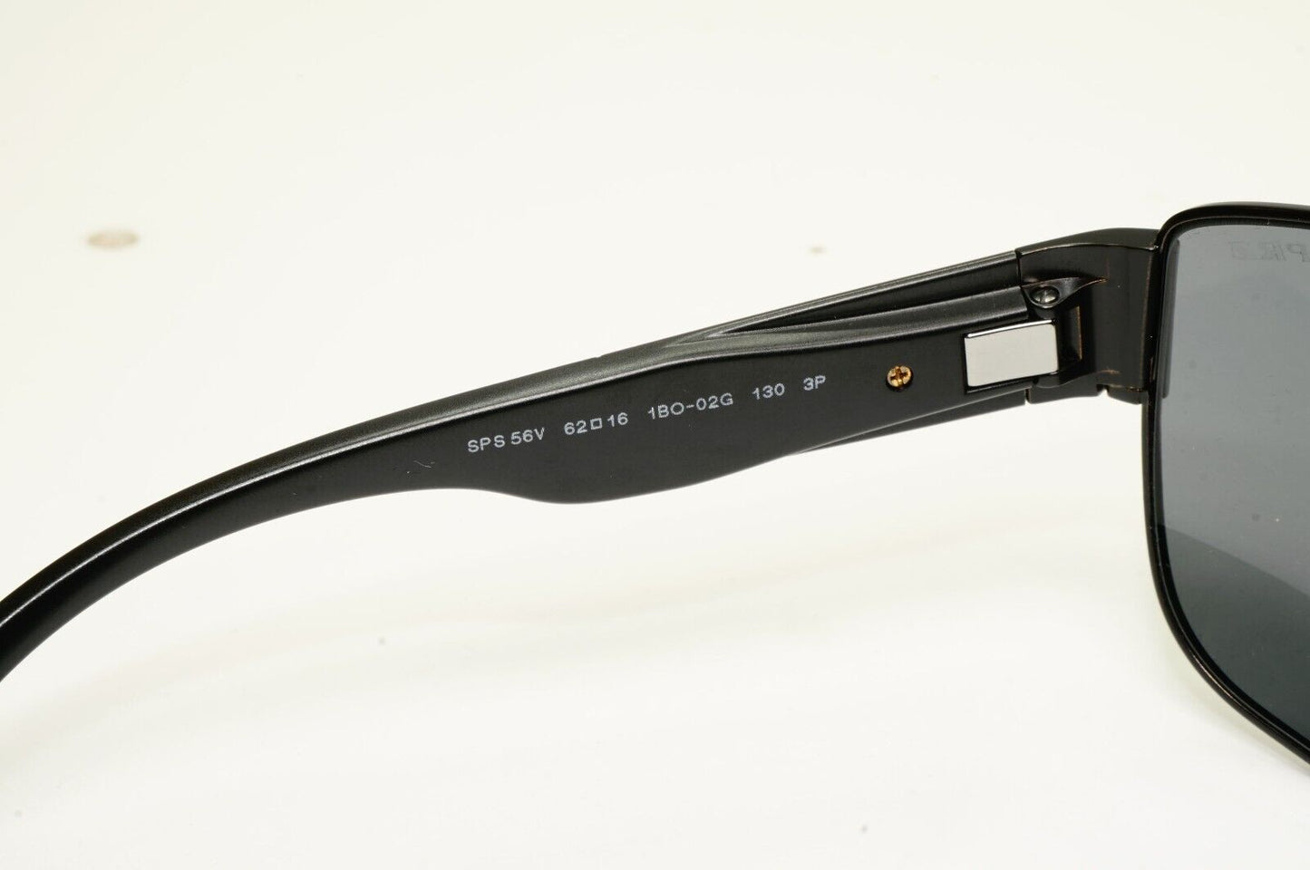 Prada Sunglasses Polarized Black Wrap Metal PS56VS SPS 56V 1BO-02G 130mm