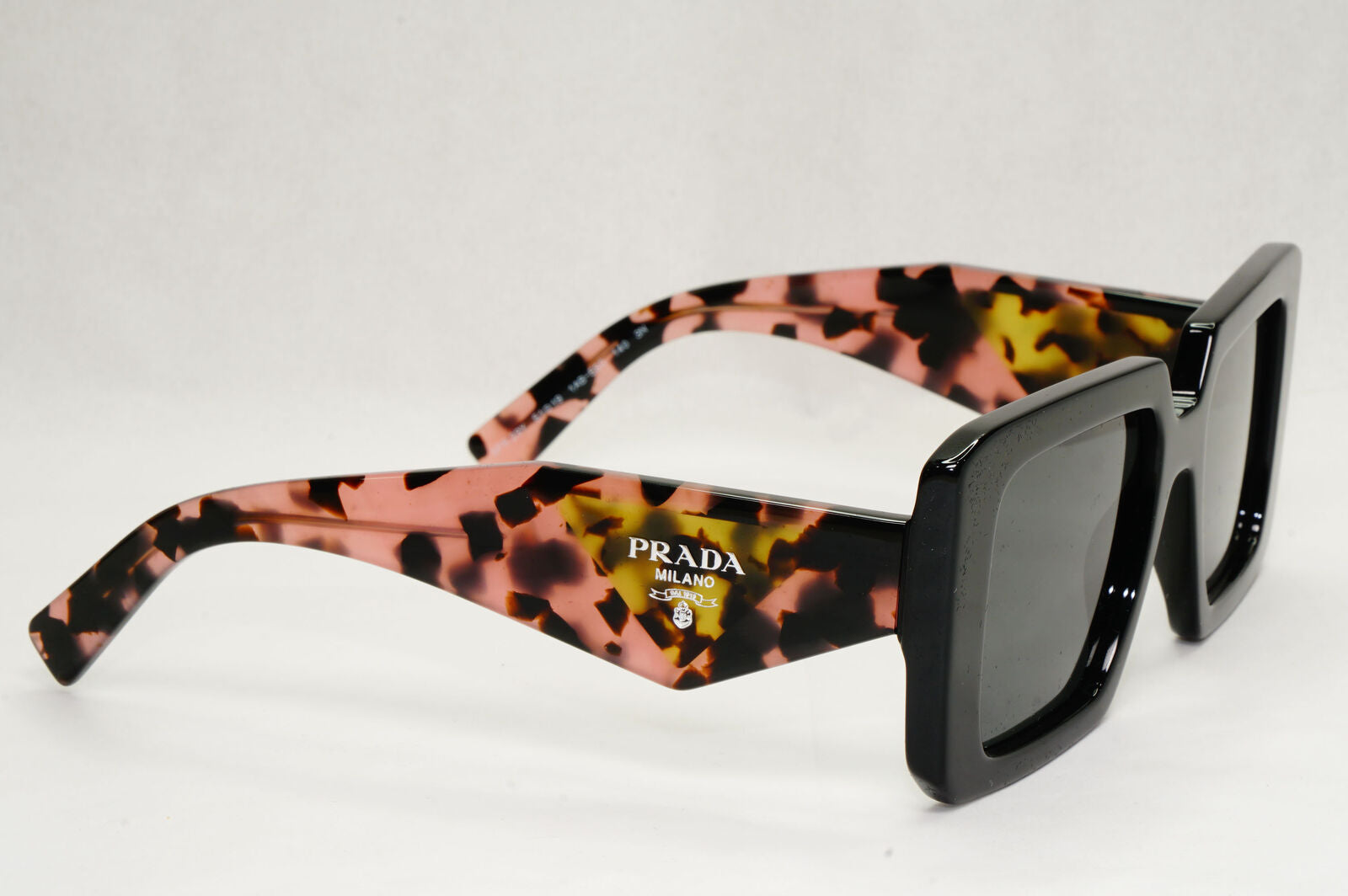 Prada Sunglasses Symbole Oversized Black Pink Tortoise PR23YS SPR 23Y 1AB-5S0