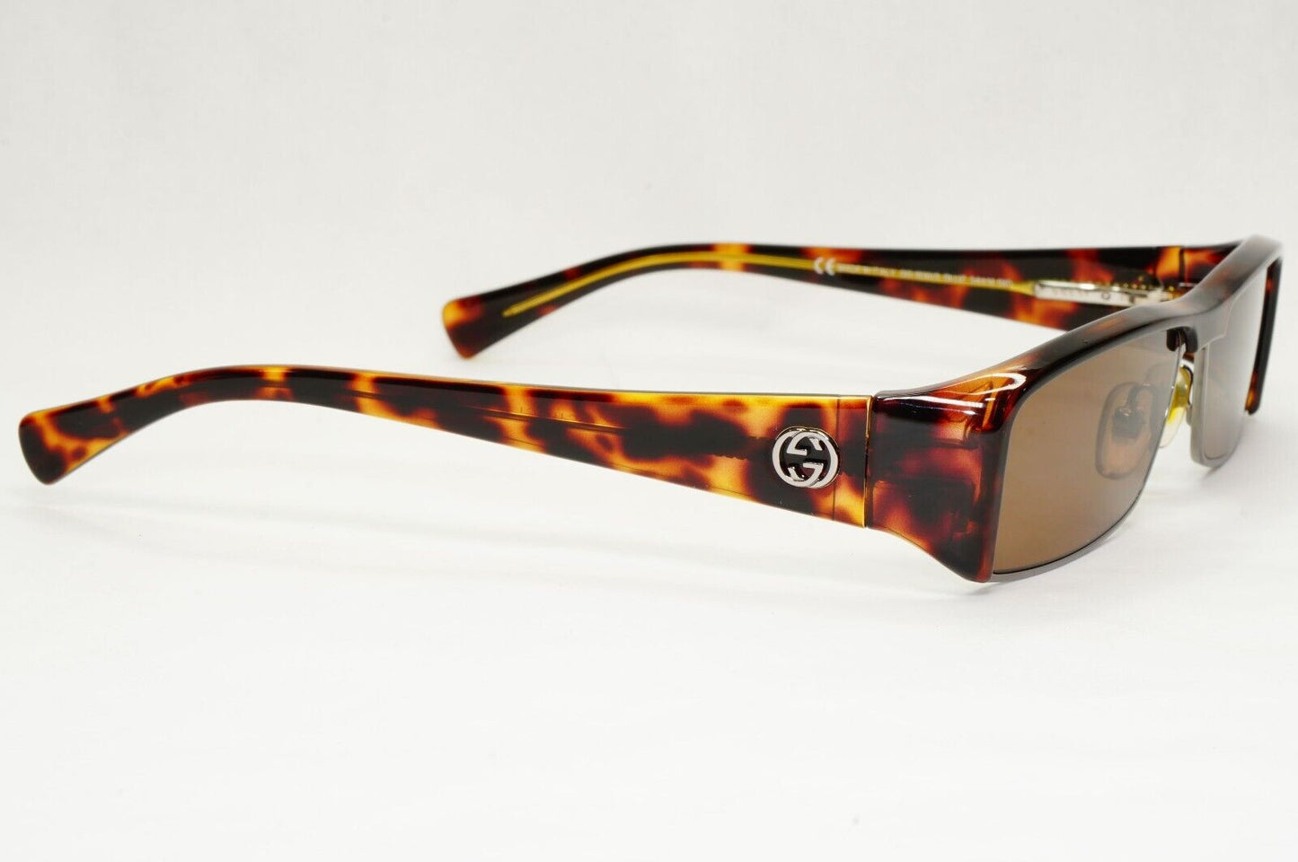 Gucci Sunglasses 1997 Vintage Brown Rectangle Tortoise GG 1530/S DLLIZ 051223