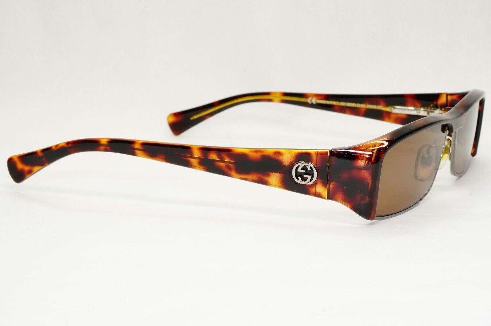 Gucci Sunglasses 1997 Vintage Brown Rectangle Tortoise GG 1530/S DLLIZ 051223