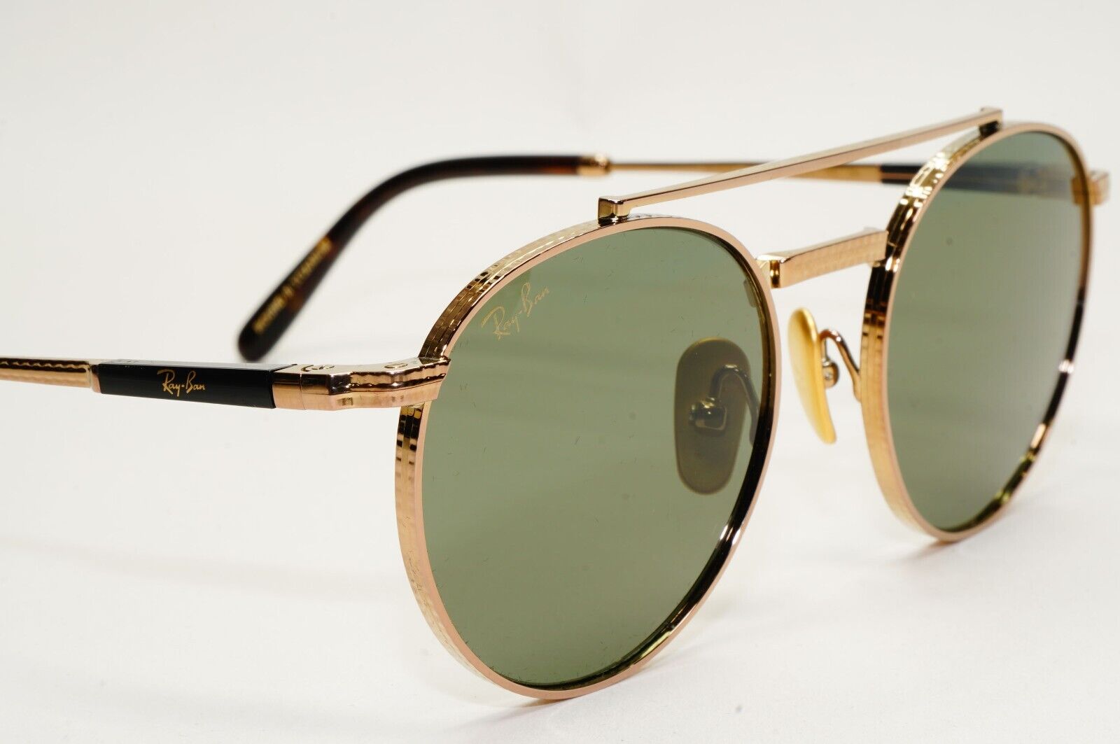 Ray-Ban Sunglasses Round II Titanium Gold Arista Green RB 8237 3138/52 50mm