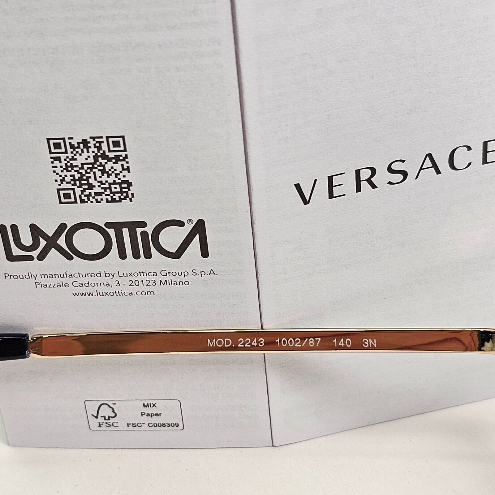 Versace Sunglasses Black Gold Pilot Medusa Metal Shield MOD VE 2243 1002/87