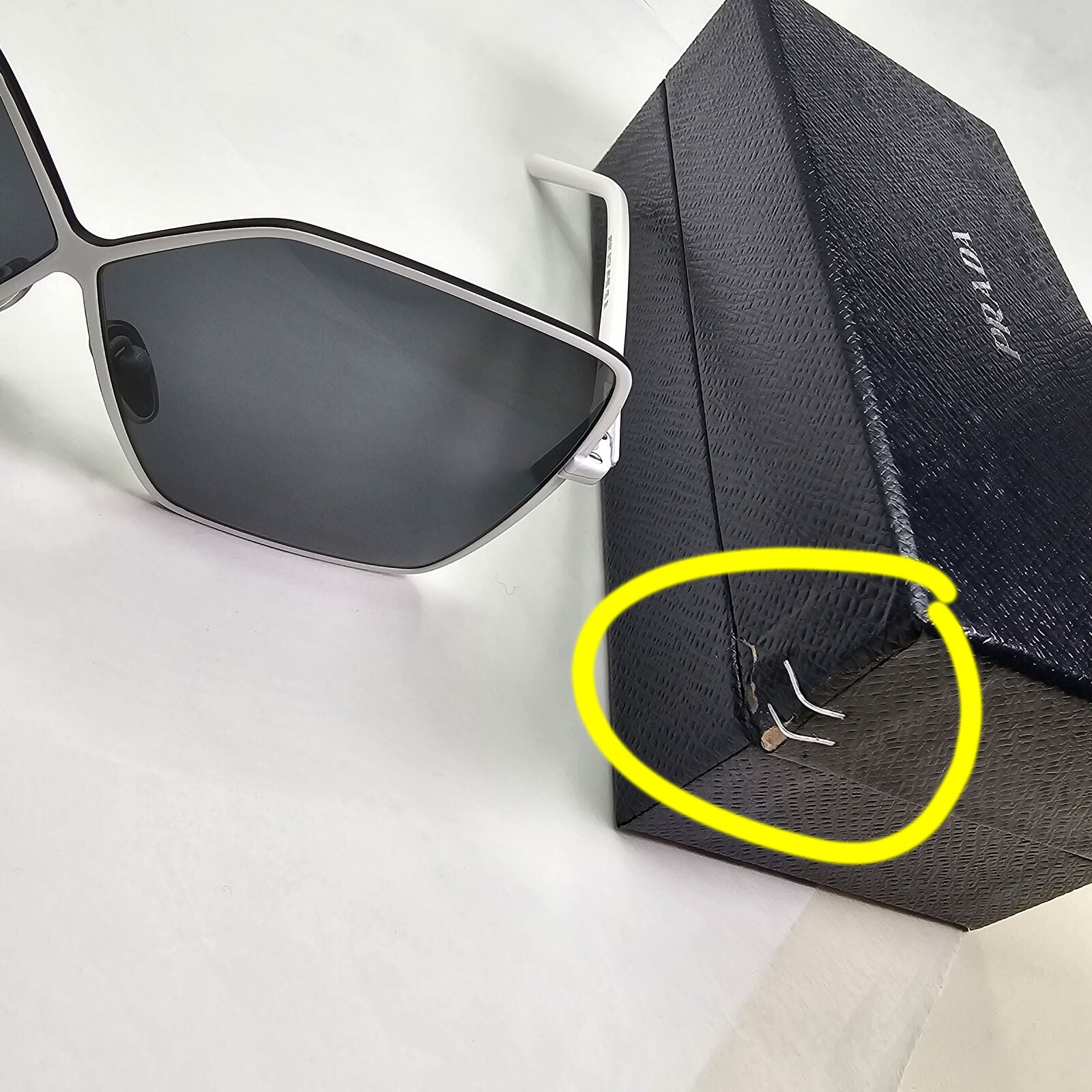 Prada Sunglasses White Oversized Square Black Grey PR50YS SPR 50Y 461-5S0