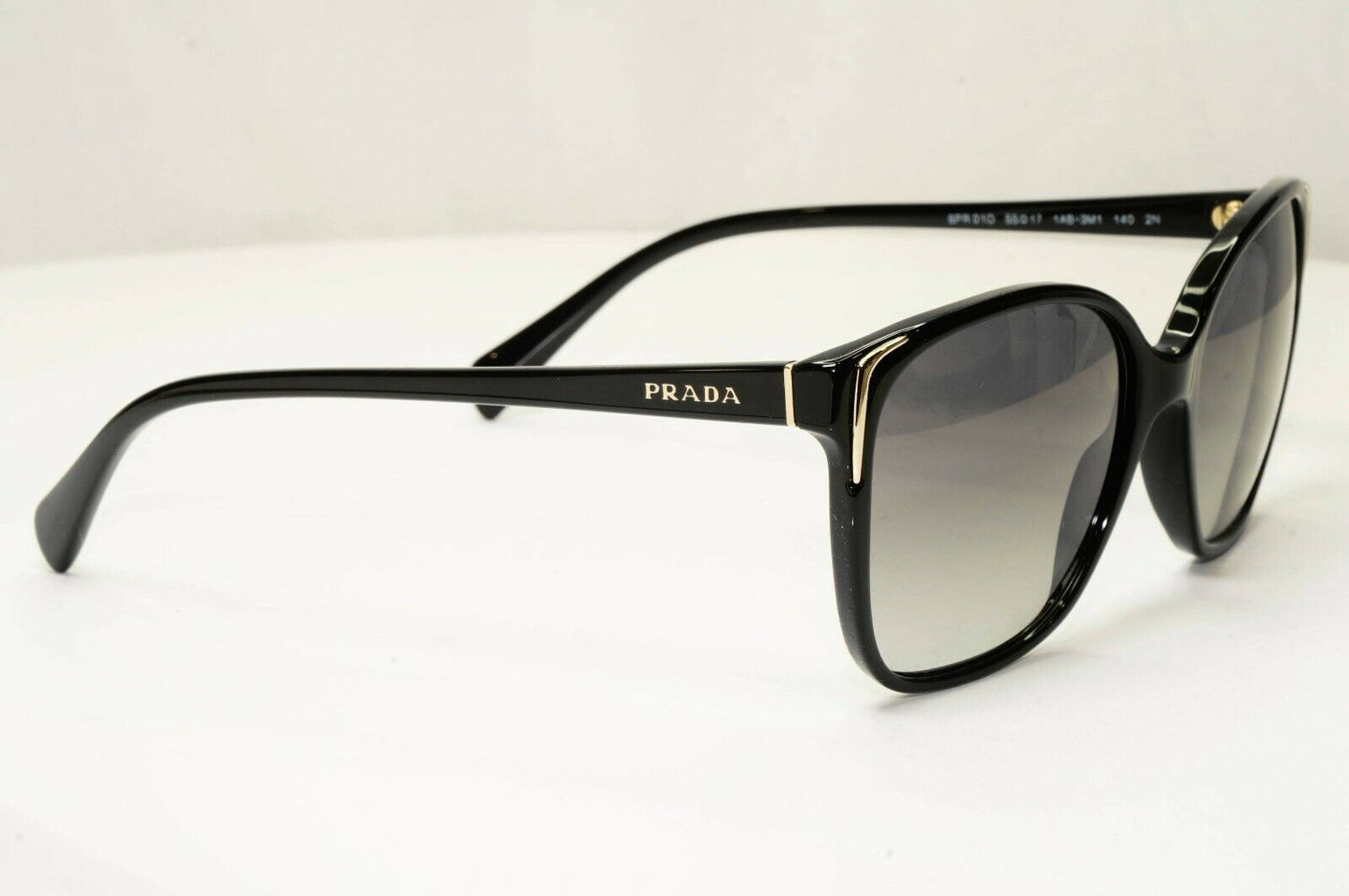 Prada Sunglasses Black Gold Grey Gradient Fade Square Fashion SPR 01O 1AB-3M1