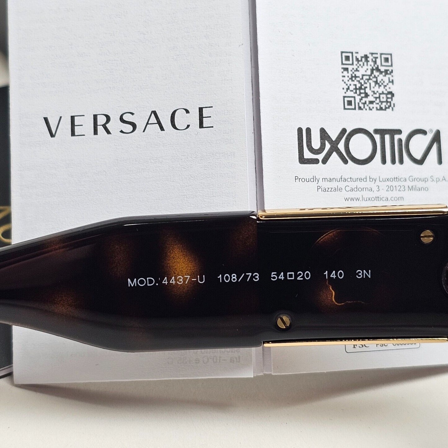 Versace Sunglasses Oversized Medusa Brown Tortoise Gold MOD VE 4437-U 108/73