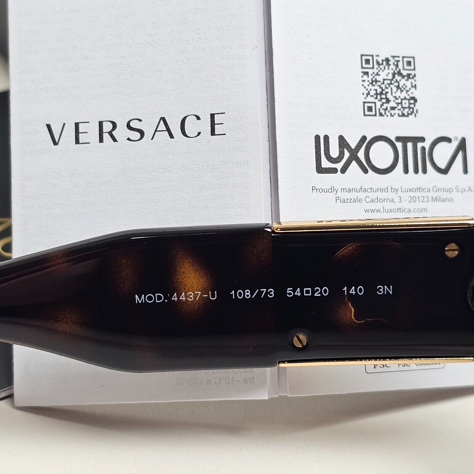 Versace Sunglasses Oversized Medusa Brown Tortoise Gold MOD VE 4437-U 108/73