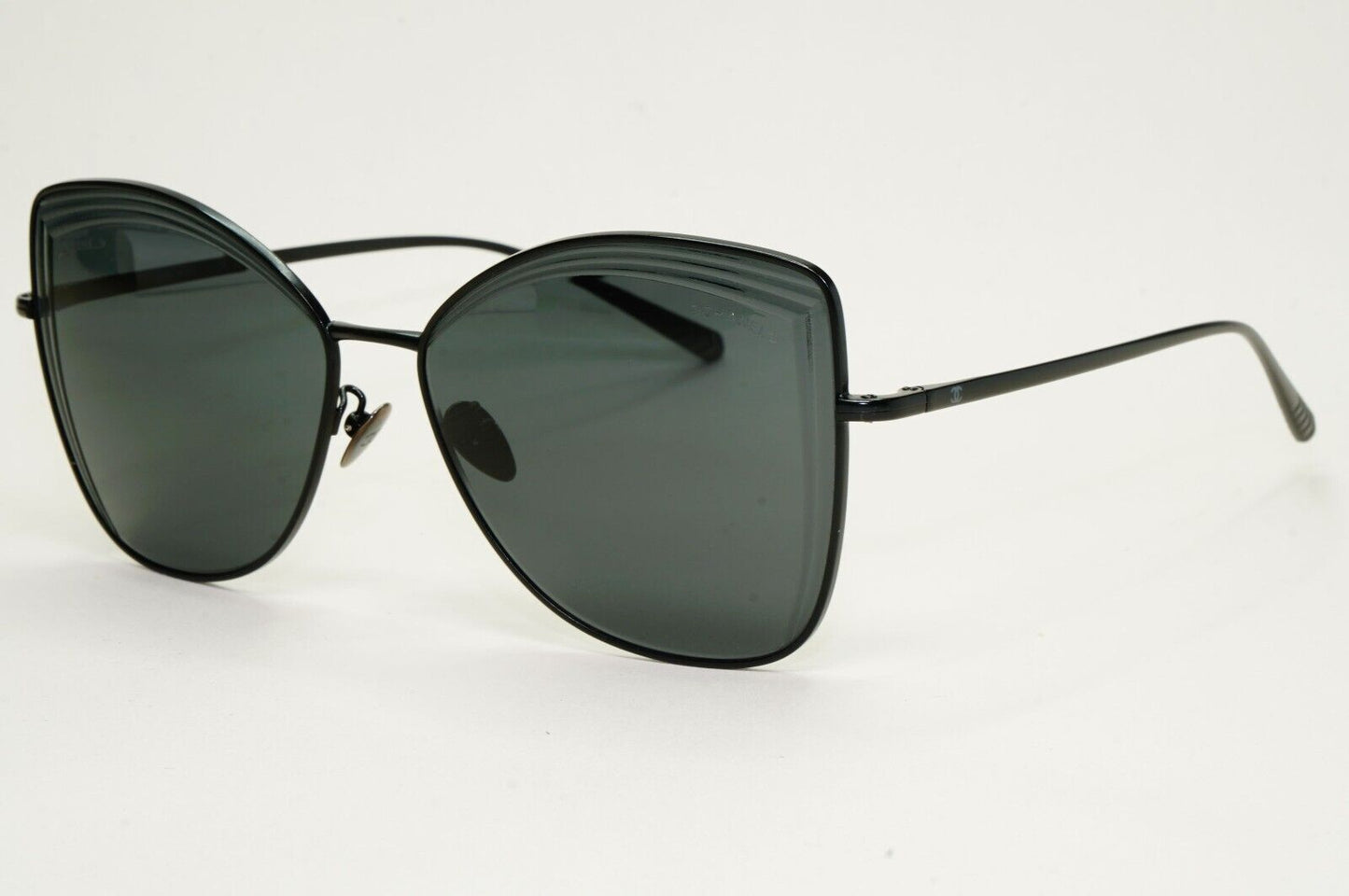Chanel Sunglasses Black Square Metal Butterfly Large 4253 c.101/S4 59mm