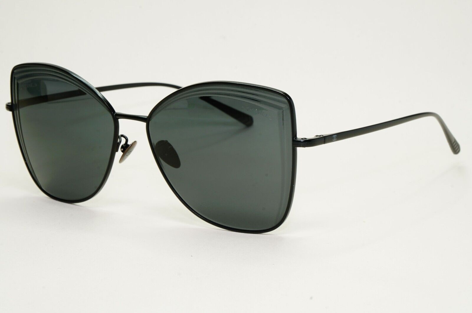 Chanel Sunglasses Black Square Metal Butterfly Large 4253 c.101/S4 59mm