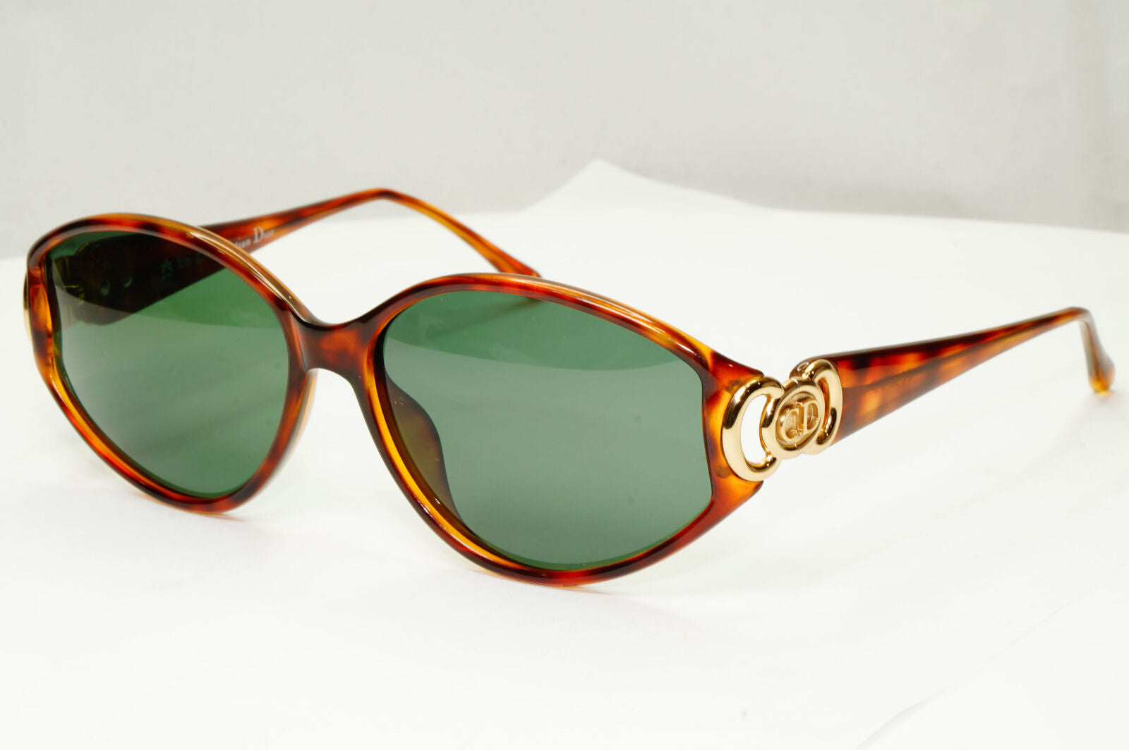 Dior 1990s Vintage Sunglasses Gold Green Brown Tortoise Austria 2850 10 261022