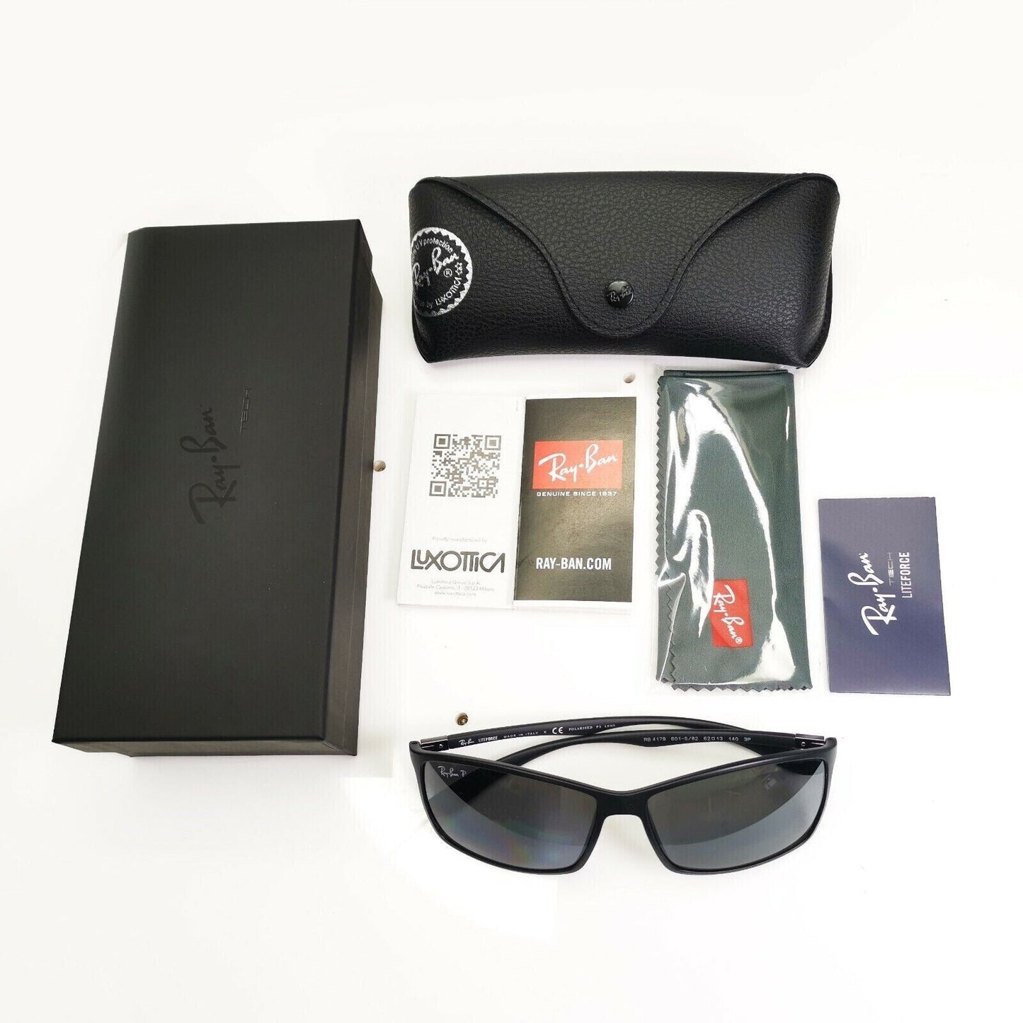 Ray-Ban Sunglasses Polarized Black Silver RB 4179 Liteforce 601-S/82 [B] 38868