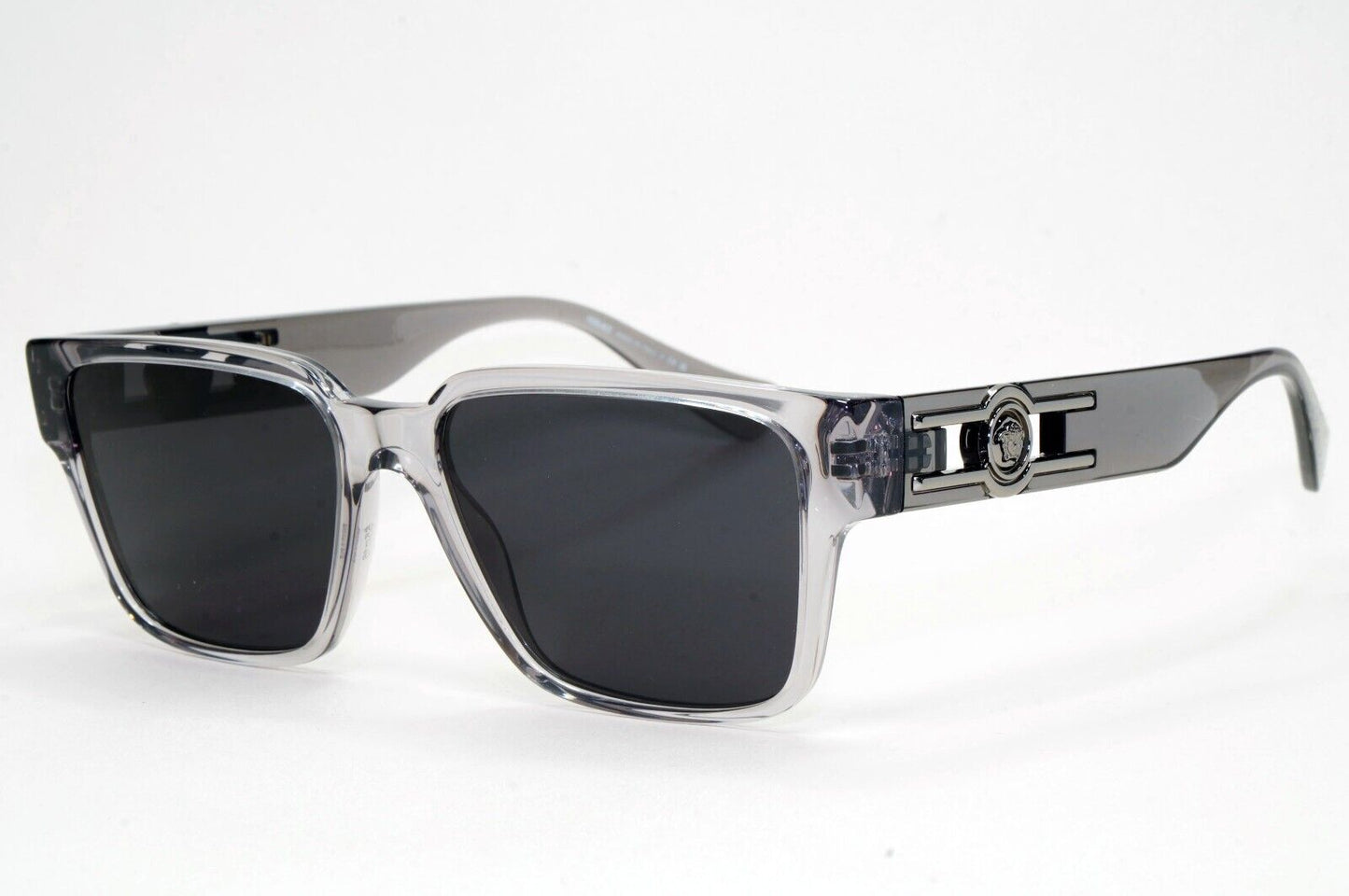 Versace Sunglasses Black Grey Transparent Square Medusa MOD VE 3346 593 55mm