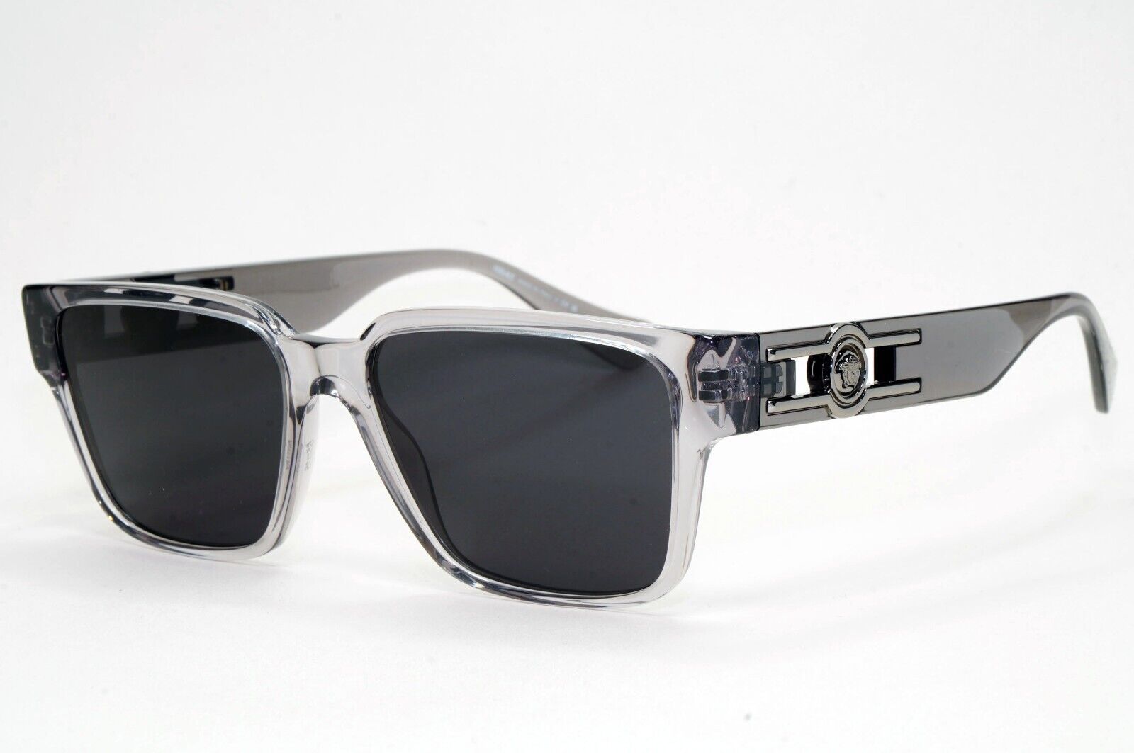 Versace Sunglasses Black Grey Transparent Square Medusa MOD VE 3346 593 55mm