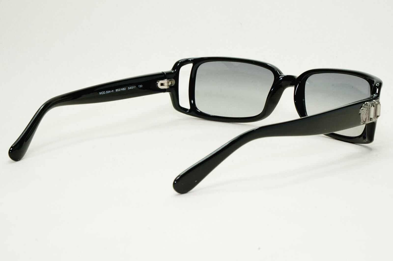 Versace Sunglasses 1998 Vintage Black Square Unisex MOD 554-H 852/482 050824
