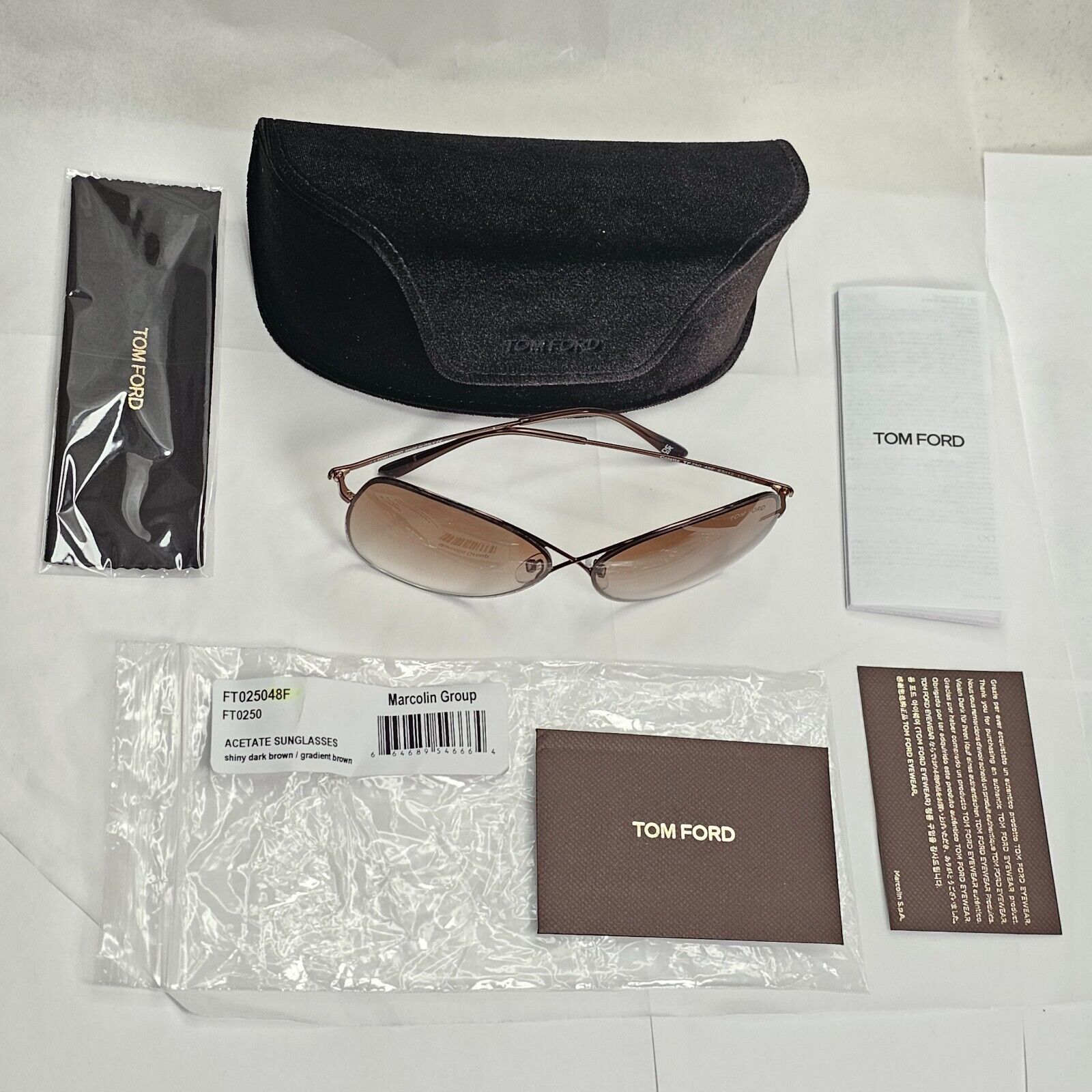 Tom Ford Sunglasses Colette Brown Gradient Bronze FT0250 TF 250 48F 63mm [A]