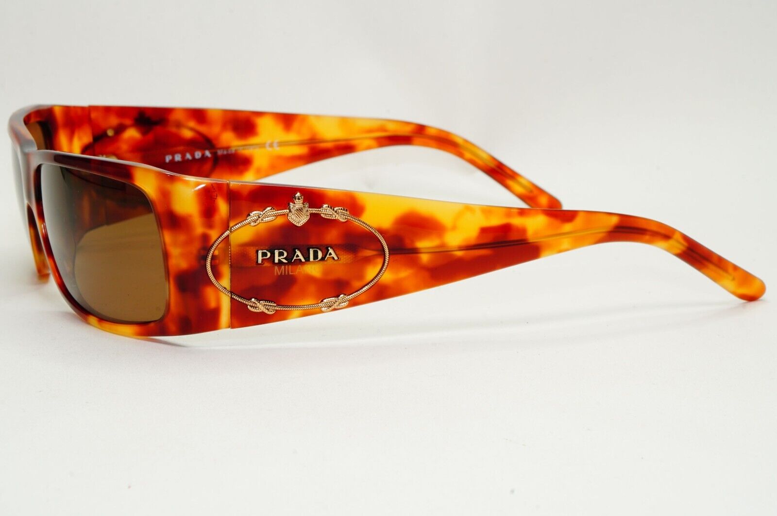 Prada Sunglasses 2007 Vintage Brown Gold Crest PR10HS SPR 10H 4BW-6S1 031124
