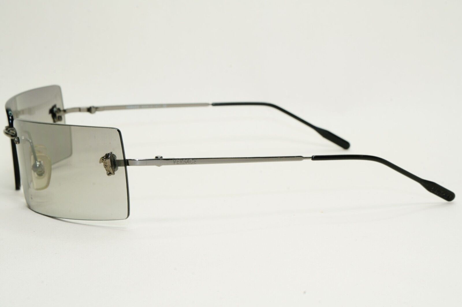 Versace Sunglasses 2002 Vintage Rimless Gunmetal Grey MOD N35 89M/264 270924