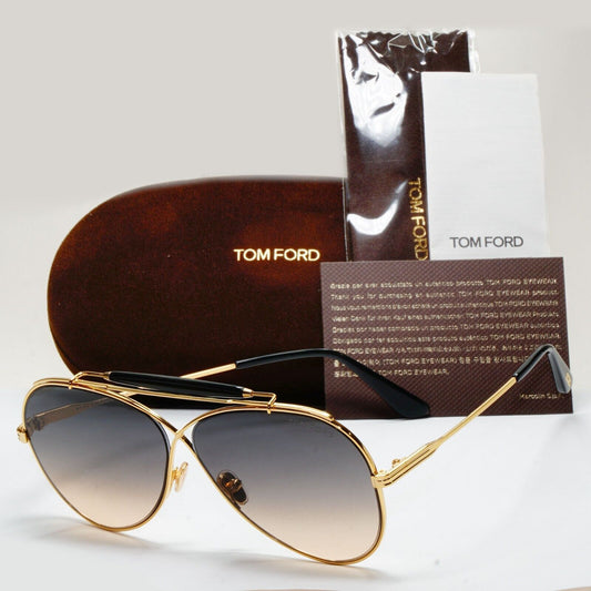 Tom Ford Sunglasses Holden Gold Pilot Grey Gradient Unisex FT0818 TF 818 30B