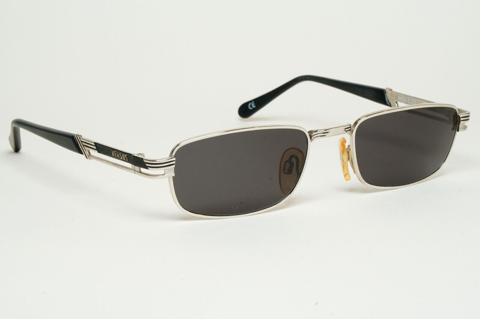 Versus Sunglasses 1996 by Gianni Versace Vintage Silver Black MOD F20 COL 47M