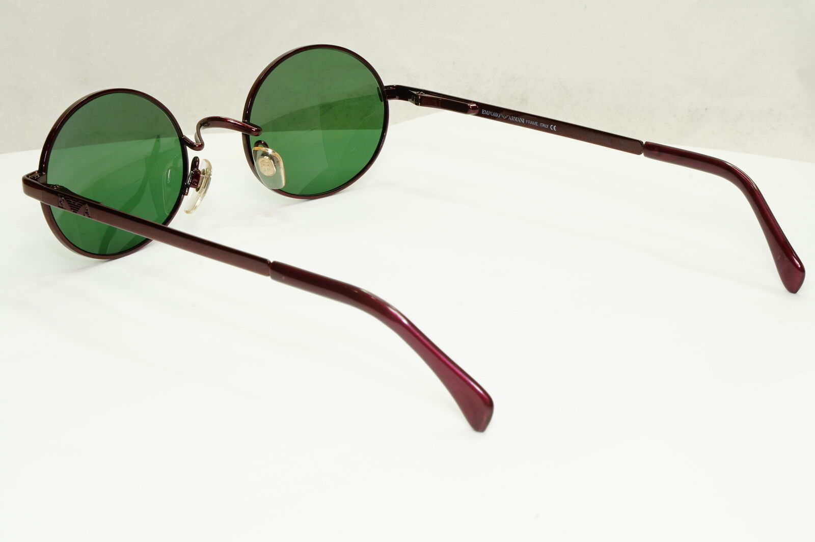 Emporio Armani Sunglasses 1997 Vintage Oval Red Burgundy Metallic 076-S 1073