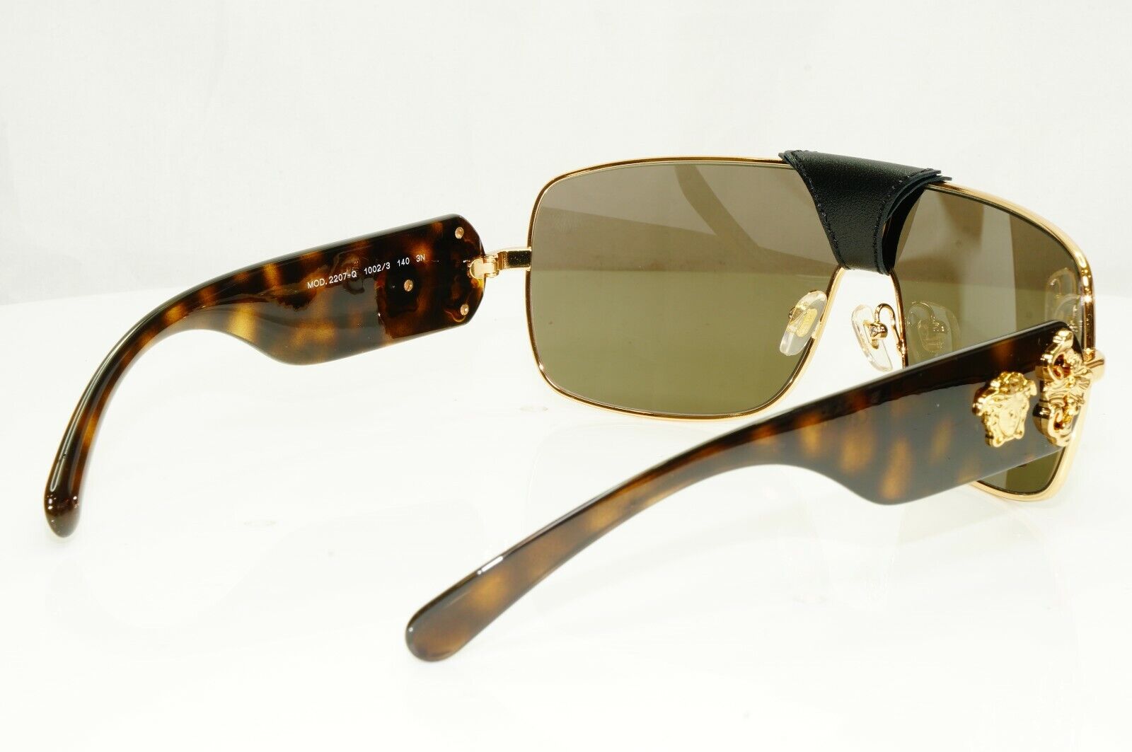 Authentic VERSACE Sunglasses Brown Mens Unisex Square Gold Medusa 2207-Q 1002/3