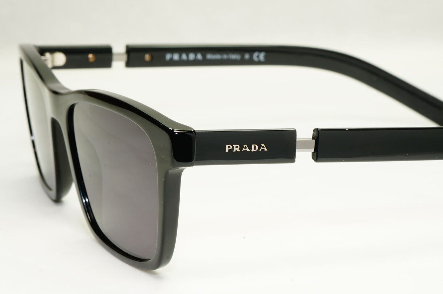 Prada Sunglasses Black Square Glossy Mens Fashion PR16XV VPR 16X 1AB-1O1 53mm