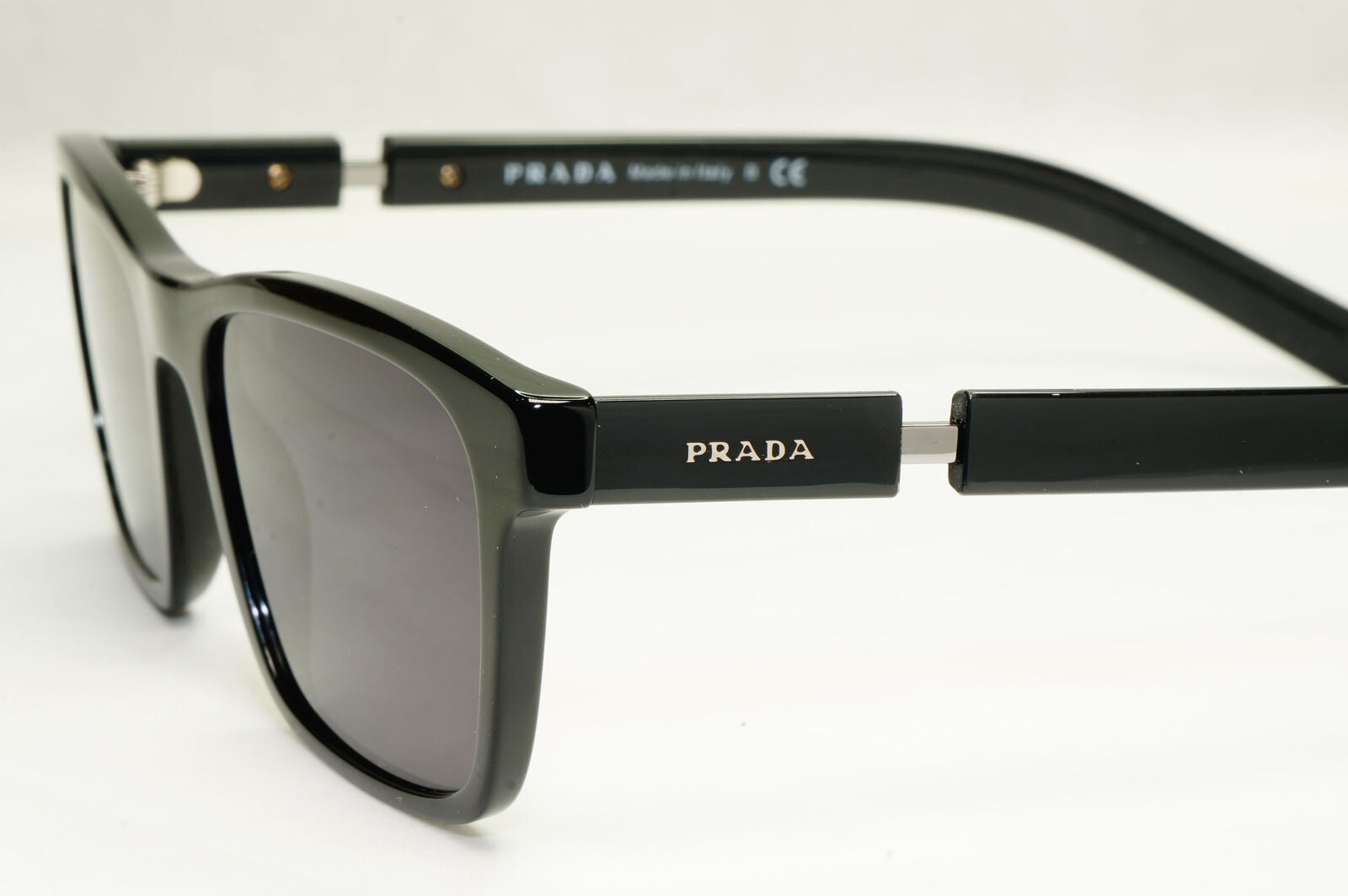 Prada Sunglasses Black Square Glossy Mens Fashion PR16XV VPR 16X 1AB-1O1 53mm
