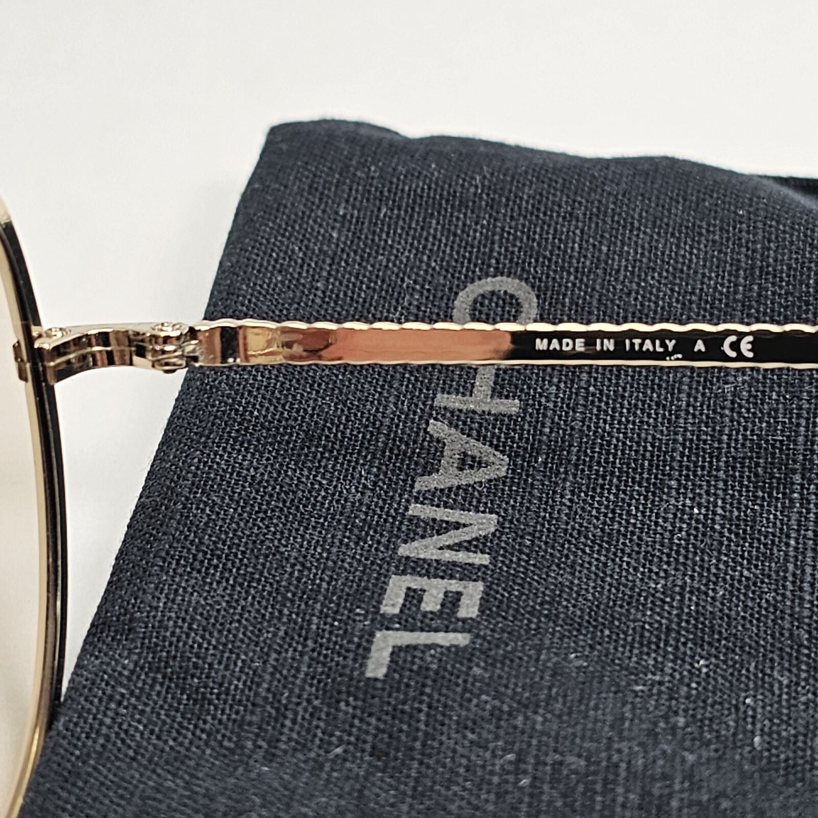 Chanel Sunglasses Gold Brown Square Metal Chain 2182-S c.395 54mm Cat 1