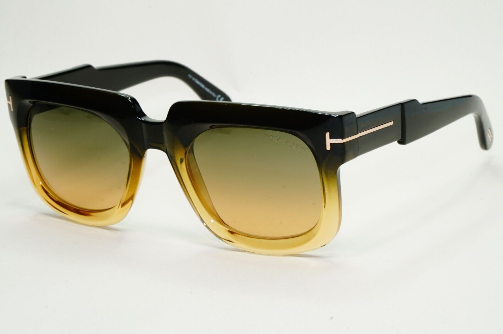 Tom Ford Sunglasses Christian Black Brown Honey Square FT0729 TF 729 96P 53mm