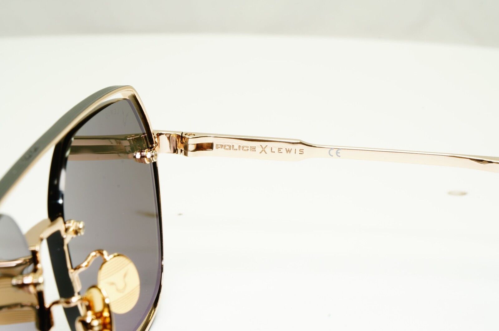 Police Lewis Hamilton F1 Sunglasses Gold Grey Square Pilot SPL E18 COL 0302
